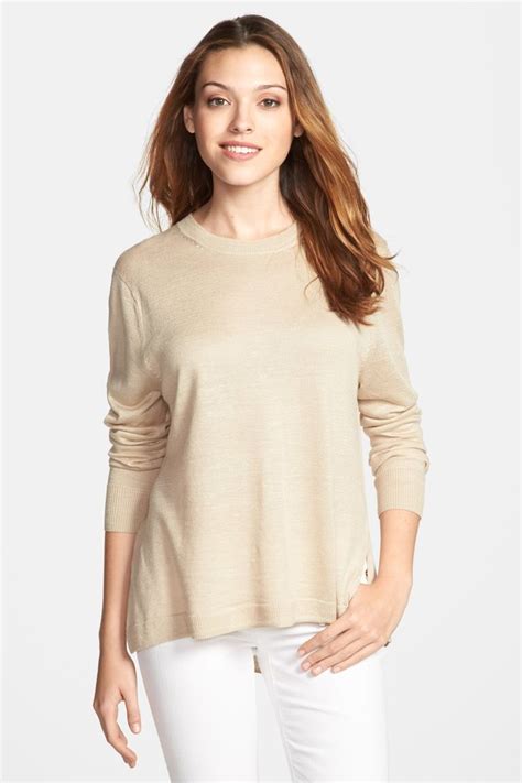 michael michael kors open-stitch pullover linen sweater|michael kors sweaters .